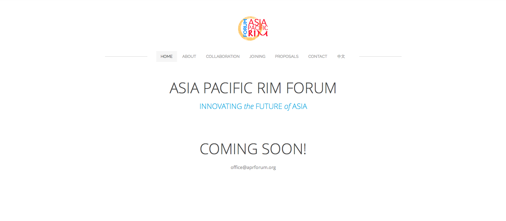 ASIA PACIFIC RIM FORUM - coming soon